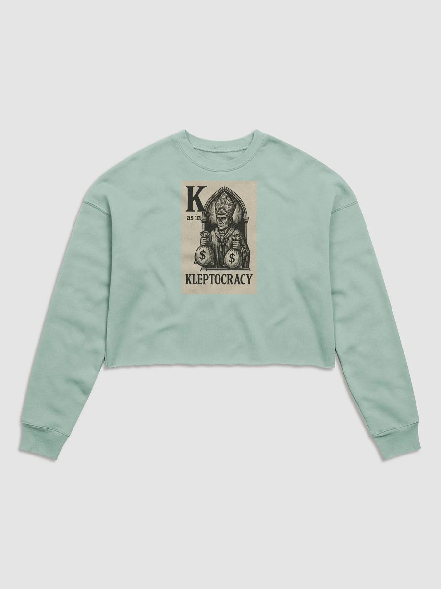 K as in kleptocracy fleece crop t-shirt product image (25)