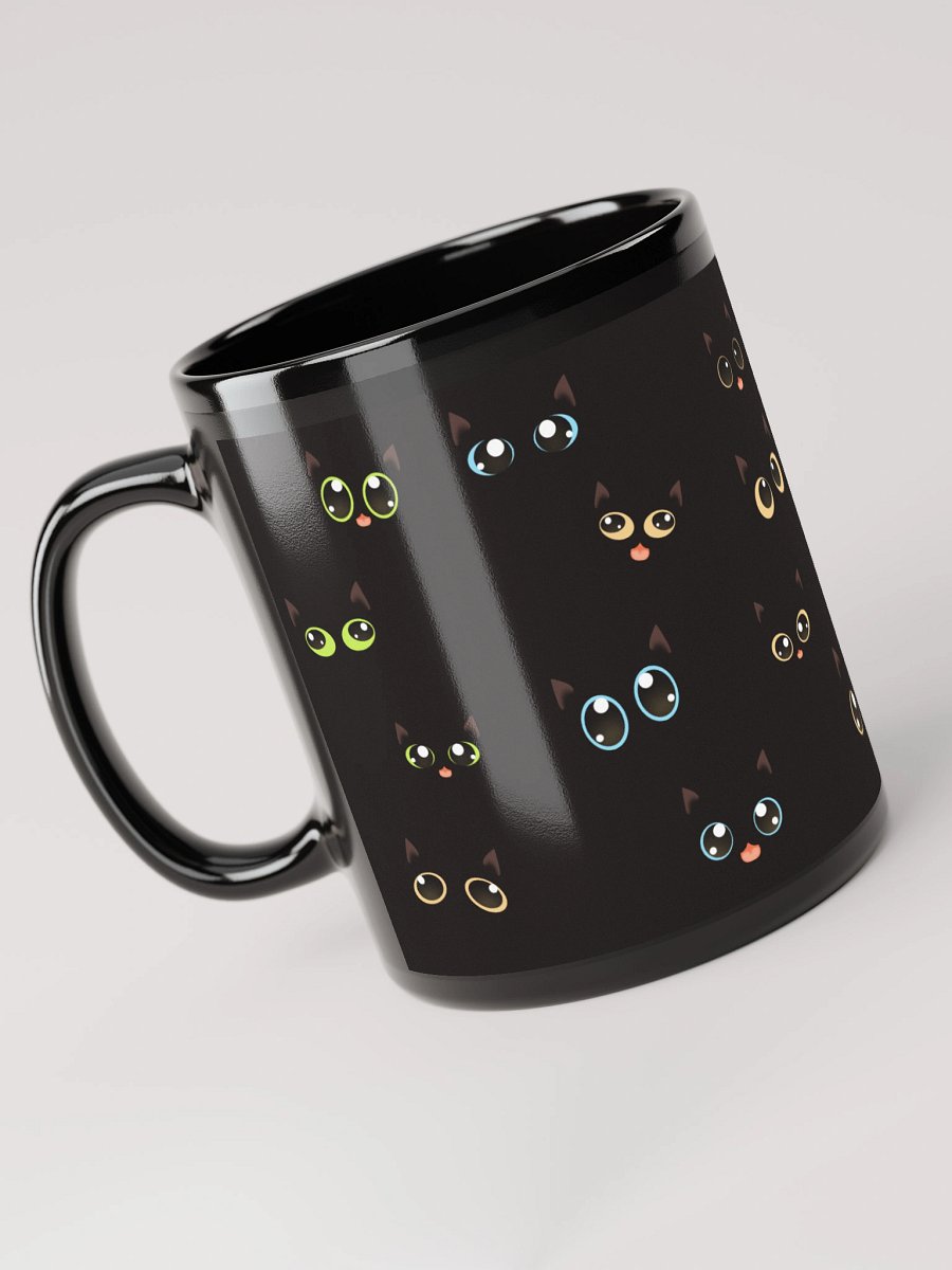 Black Cat Faces (Multicolor Eyes) Mug product image (3)
