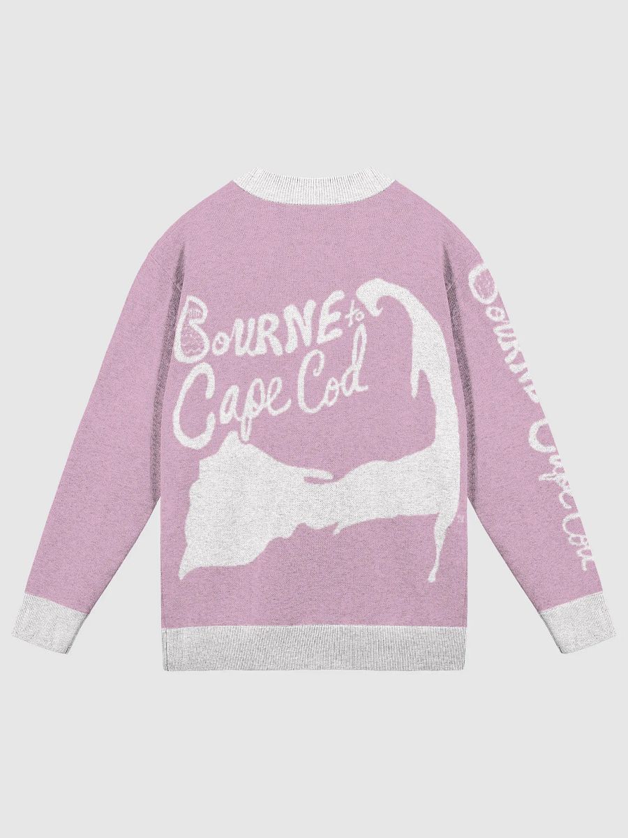 The Cape Cozy Cardigan | BOURNE to Cape Cod™ Unisex Knit Sweater | Coastal Classic Fit | Colors: Lilac & White Trim product image (2)