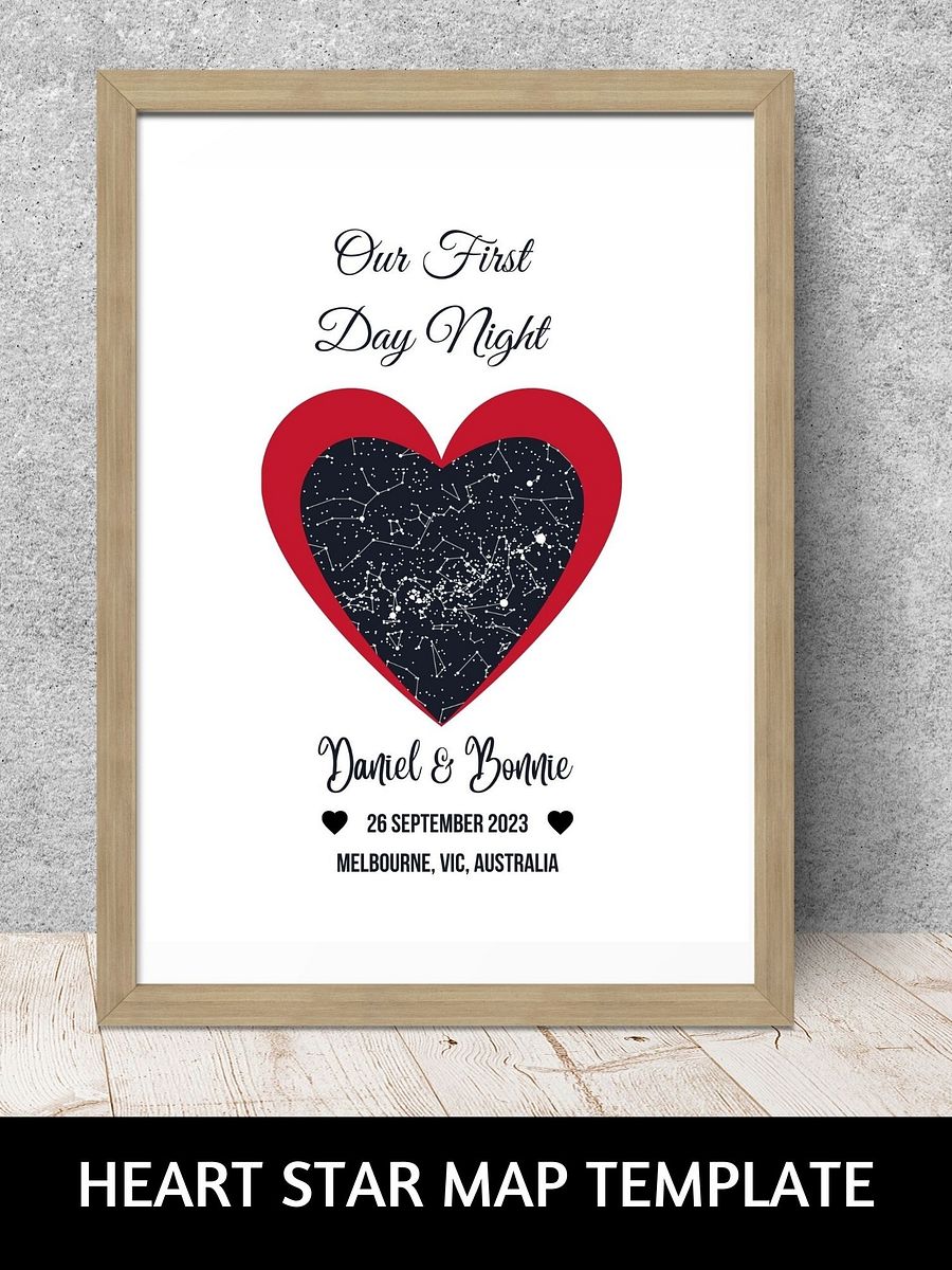 DIY Star Map Circle Heart Shapes Canva Templates product image (3)