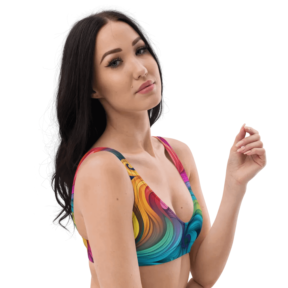Vibrant Rainbow Swirl Bikini Top product image (3)