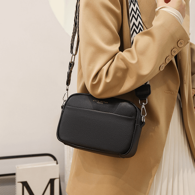 Fashion Shoulder Crossbody Bags With Rhombus Embroidered Wide Shoulder Strap Cute Small Square Bag Women product image (3)