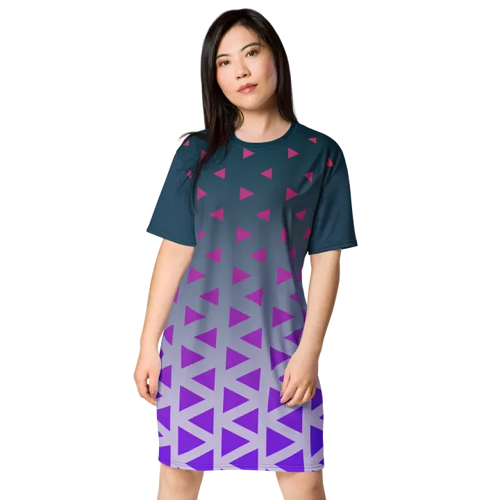 Geometric Gradient All-Over T-Shirt Dress product image (1)