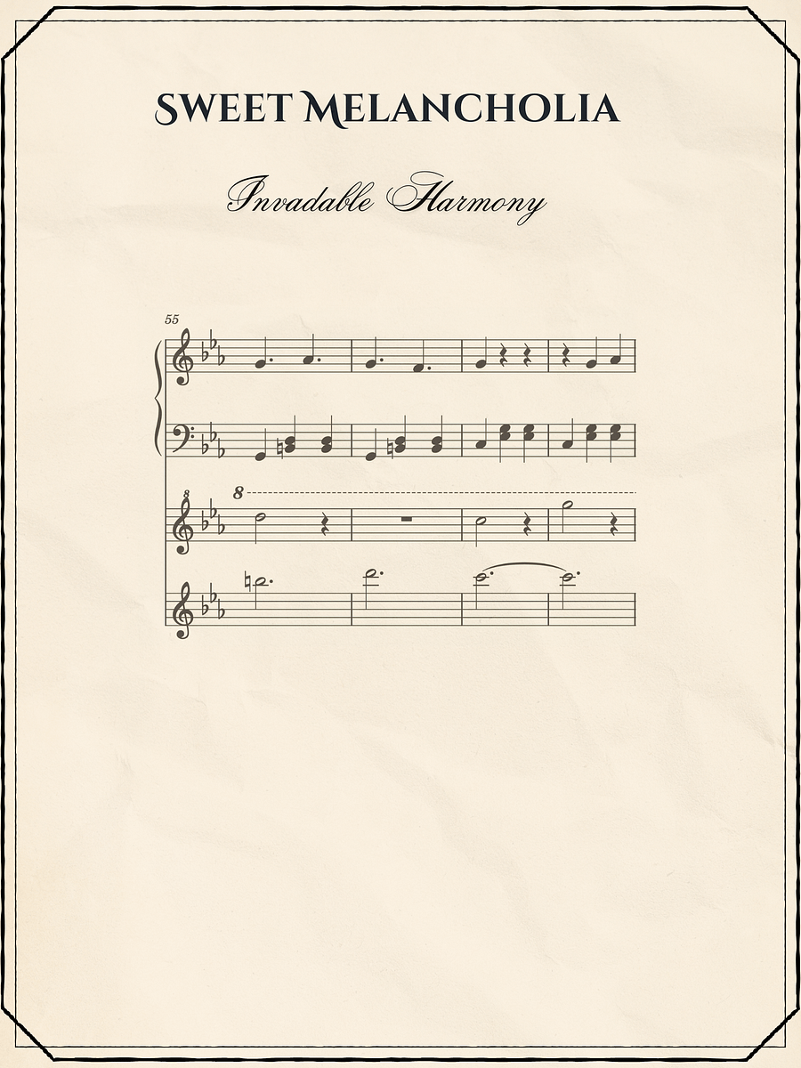 Sweet Melancholia - Sheet Music | Invadable Harmony product image (1)