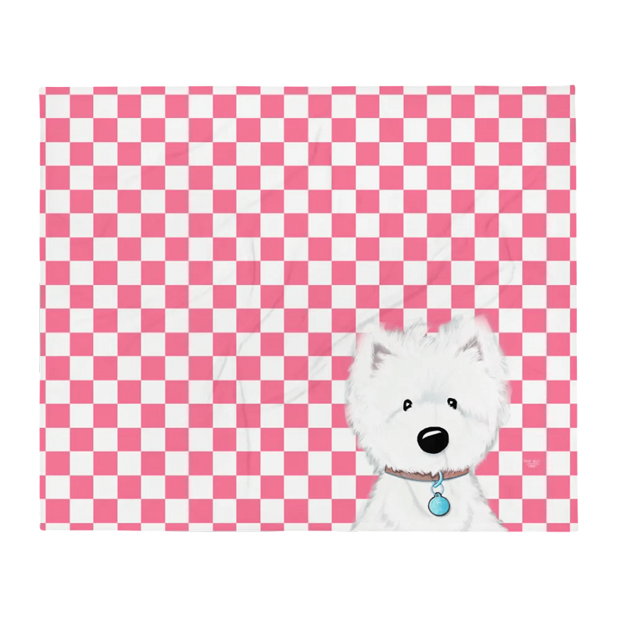 KiniArt Westie Checkered Throw Blanket product image (1)