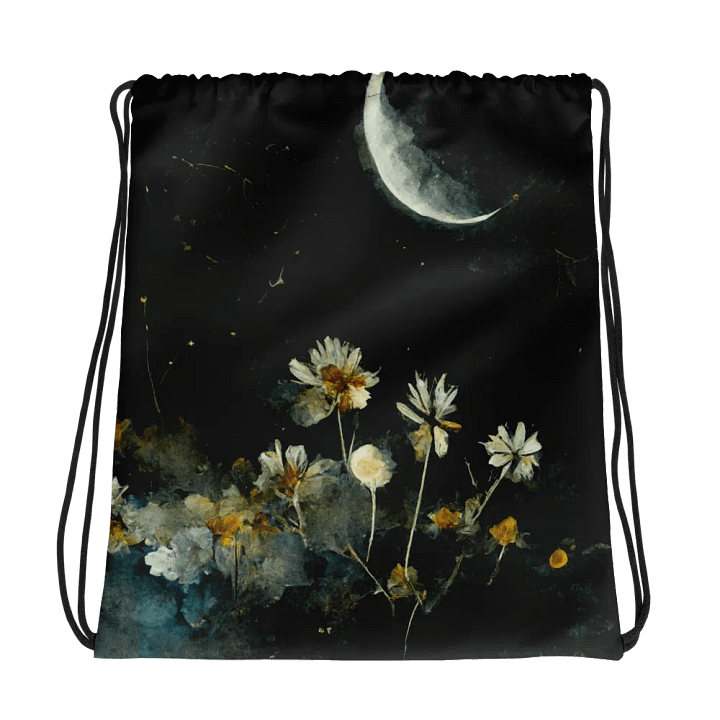 Moonlit Blossom Drawstring Bag product image (1)