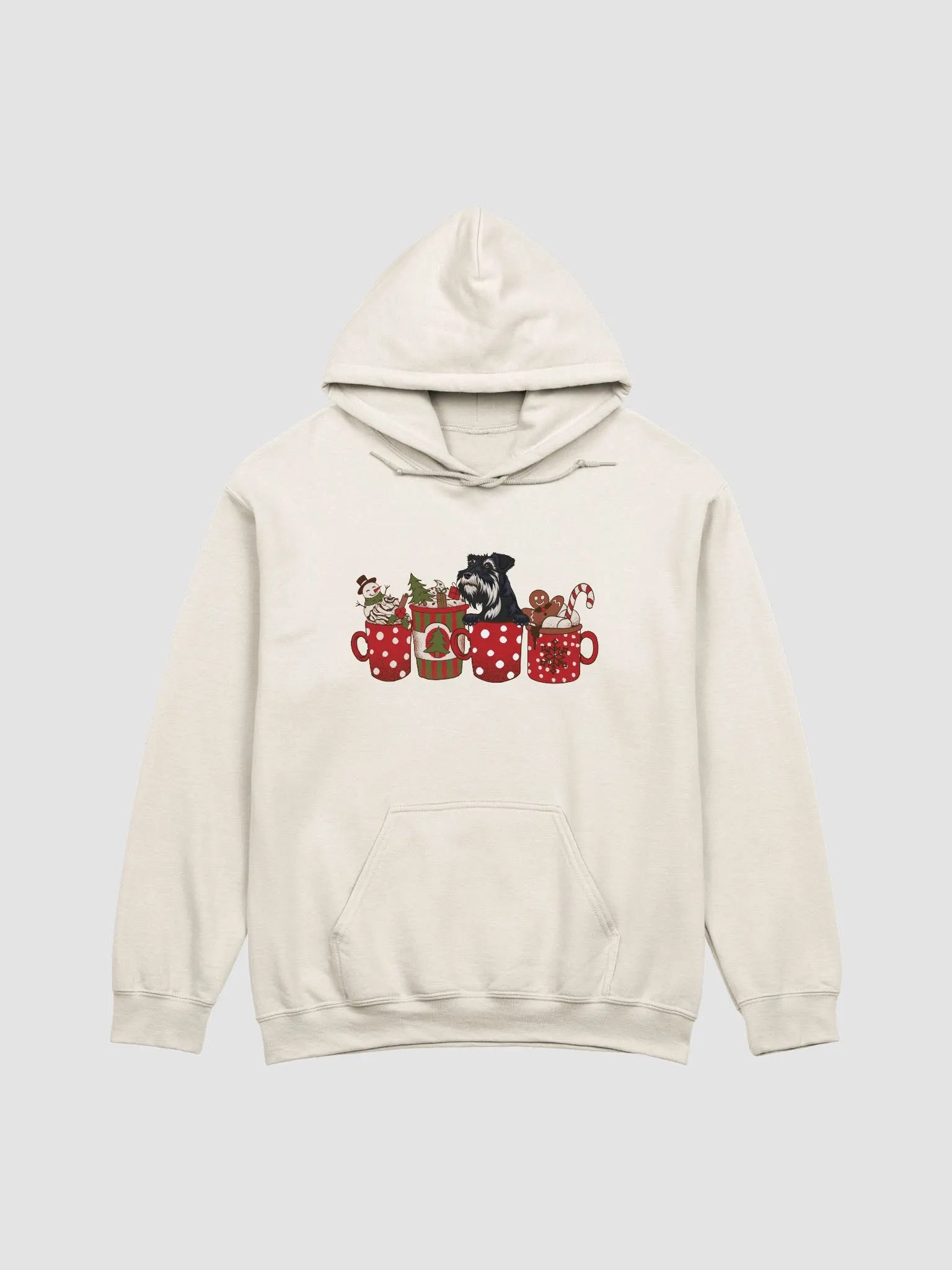 Cute Standard Schnauzer in a Christmas Cup Hooded Sweatshirt | Funny Christmas Pup in a Cup product image (19)