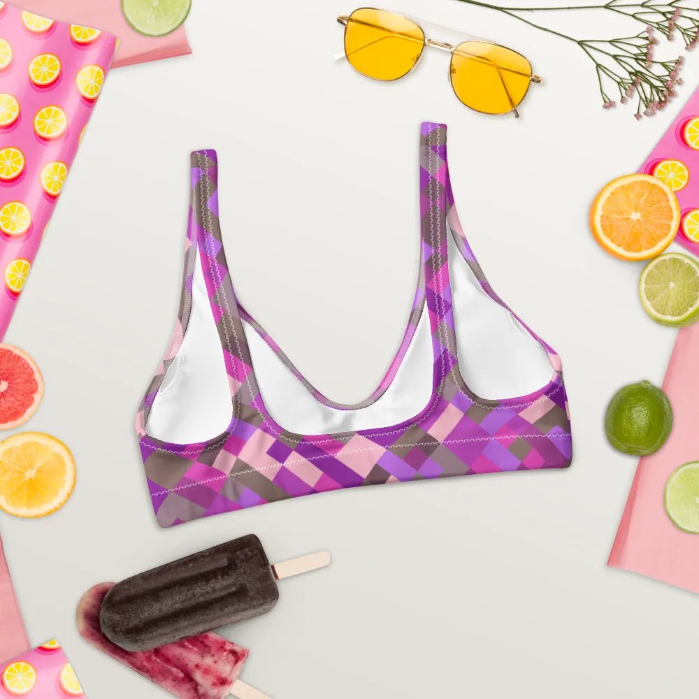 Colorful Mosaic Pattern Design Padded Bikini Top - v5 product image (2)