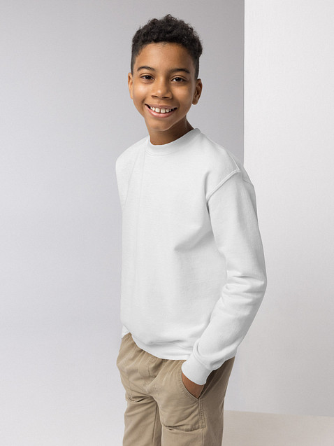 Photo showing Gildan Youth Crew Neck Sweatshirt