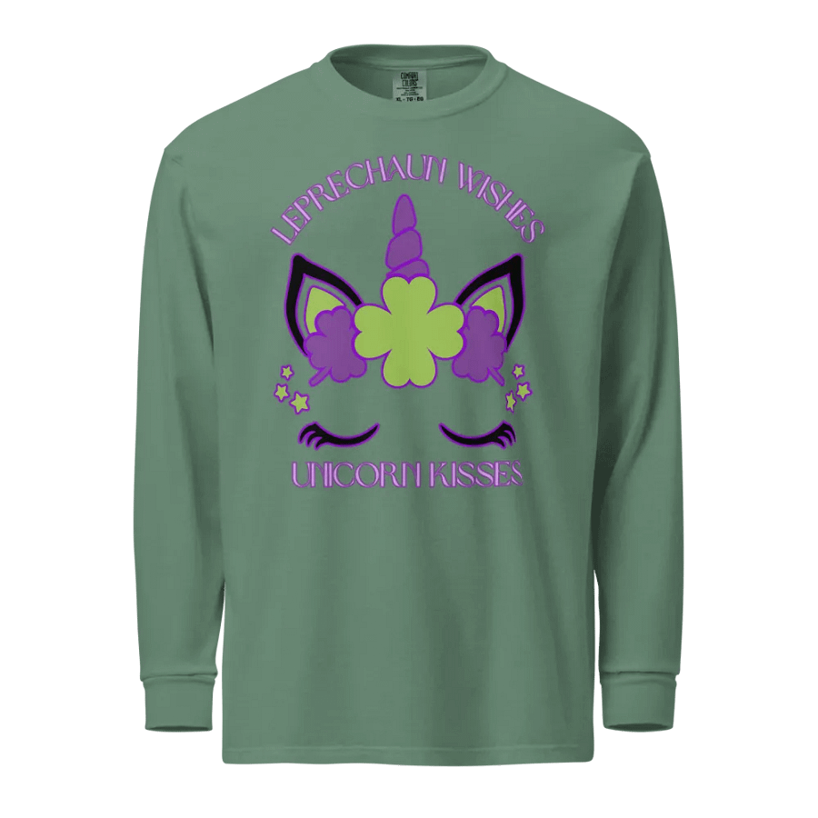 Leprechaun Wishes & Unicorn Kisses Long Sleeve Heavyweight Tee product image (5)