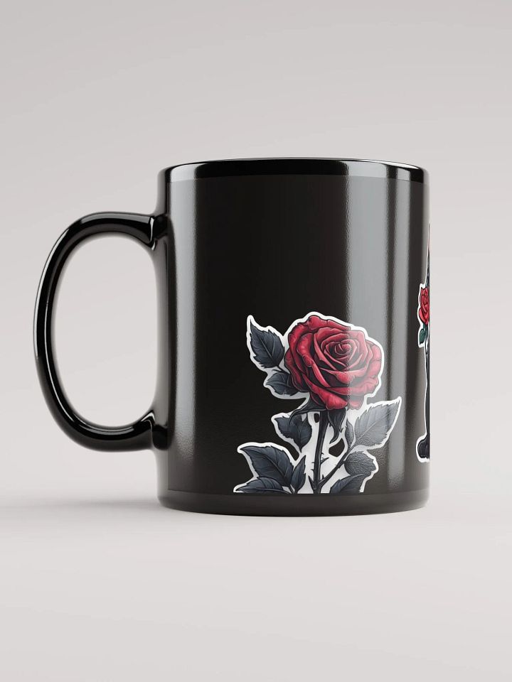 Rosey Whiskers Black Mug product image (3)