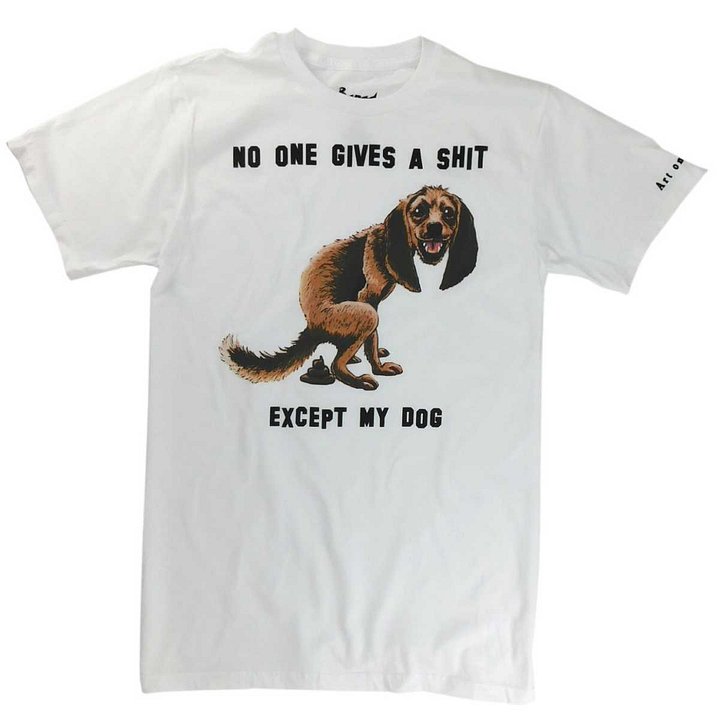 No one gives a shit, except my dog - A happy dog t-shirt product image (1)