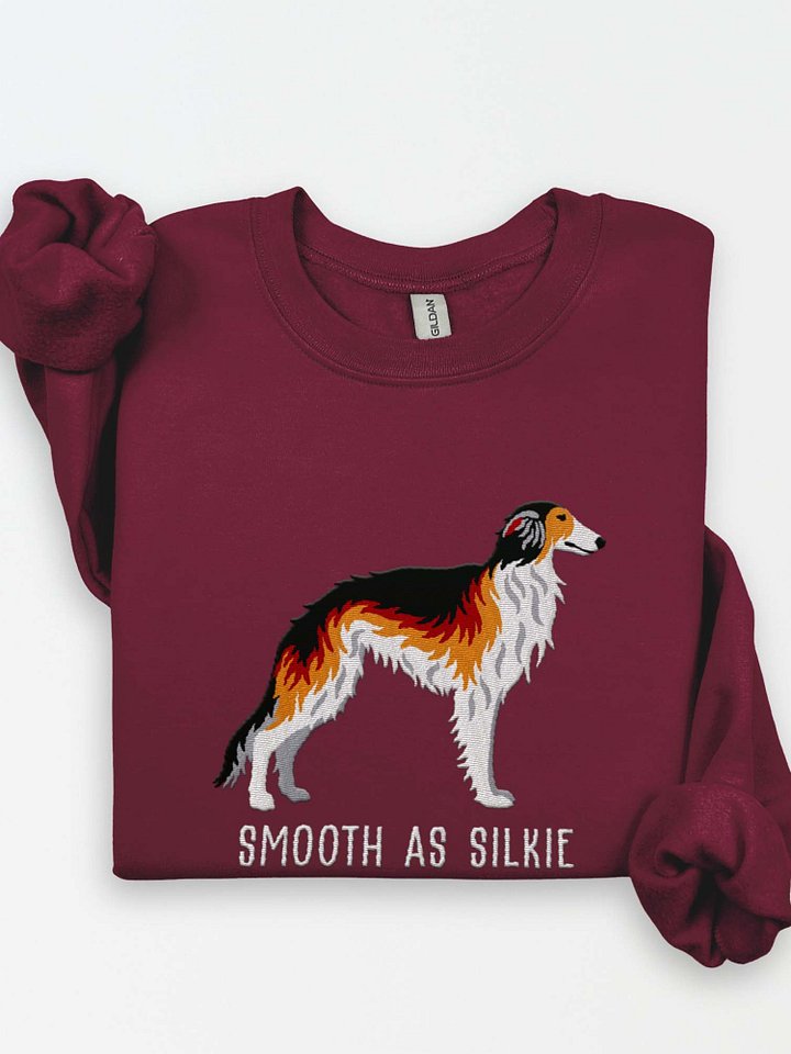 Smooth as Silkie Sweatshirt (Embroidered) of a Silken Windhound(Sable) product image (1)
