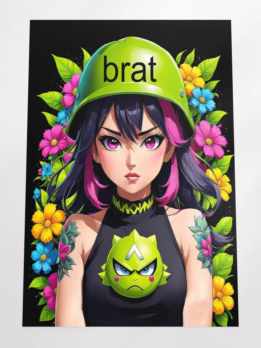 Brat Girl - Poster - Black Background - Large 24x36 Inches product image (4)