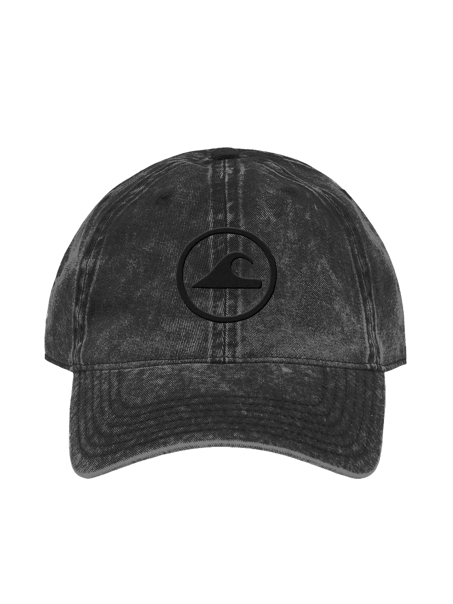 Embroidered Wave Rider Otto Vintage Wash Dad Hat (Blackout) product image (1)