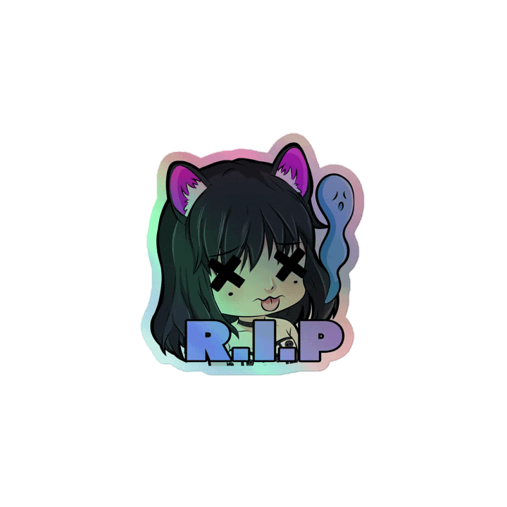 Gothic Panda R.I.P holographic sticker product image (1)
