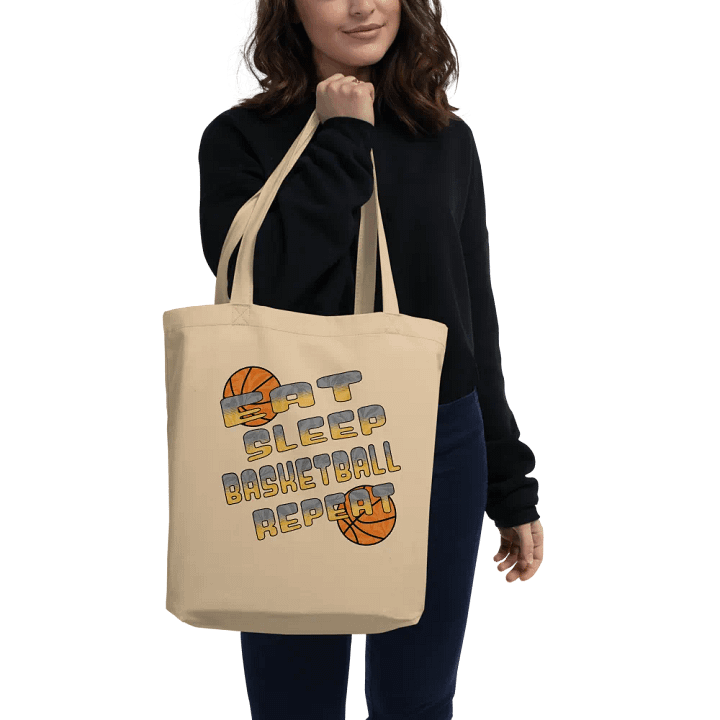 Eat Sleep Basketball Repeat Hoops & Style Eco Tote Bag product image (2)