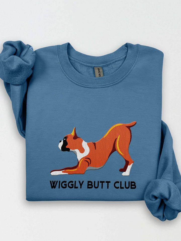 Wiggly Butt Club Sweatshirt (Embroidered) of a Boxer product image (1)