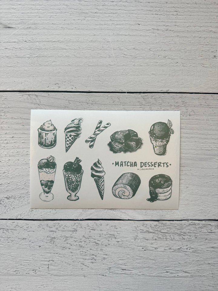 Matcha Desserts Sticker Vinyl Sheet product image (2)