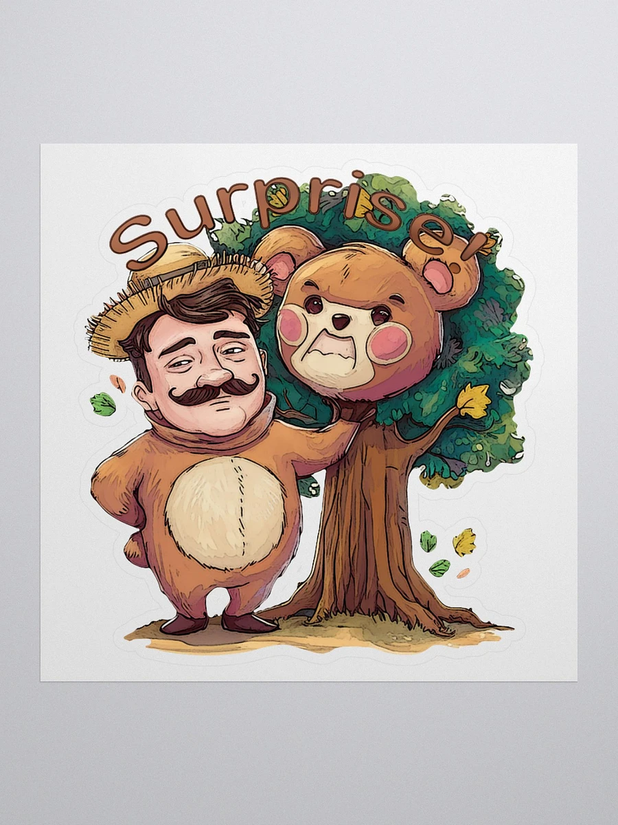 Surprise Bear Costume In The Woods Sticker product image (1)