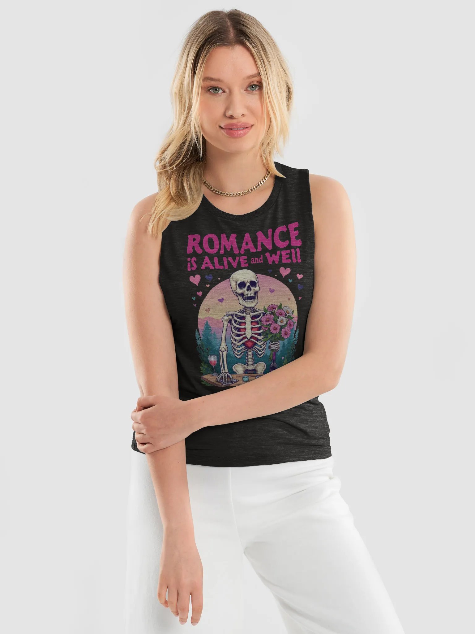 Romantic Skeleton Bouquet Muscle Tank product image (11)