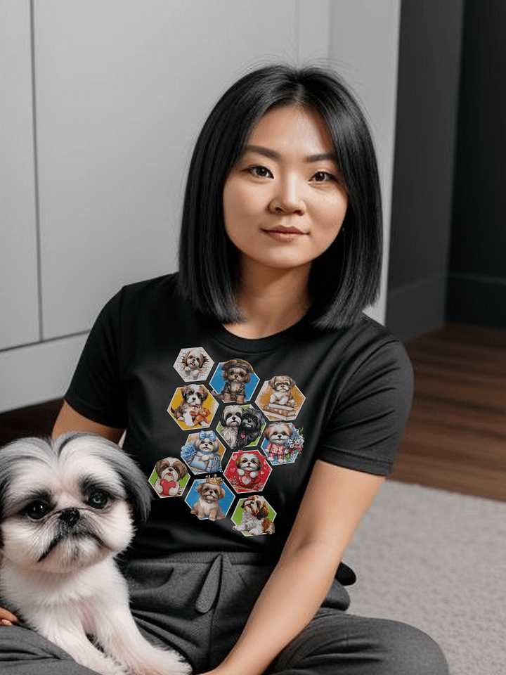 Funny Cute Shih Tzu in Cubes for Anyone Who Loves Their Dog T-Shirt product image (2)