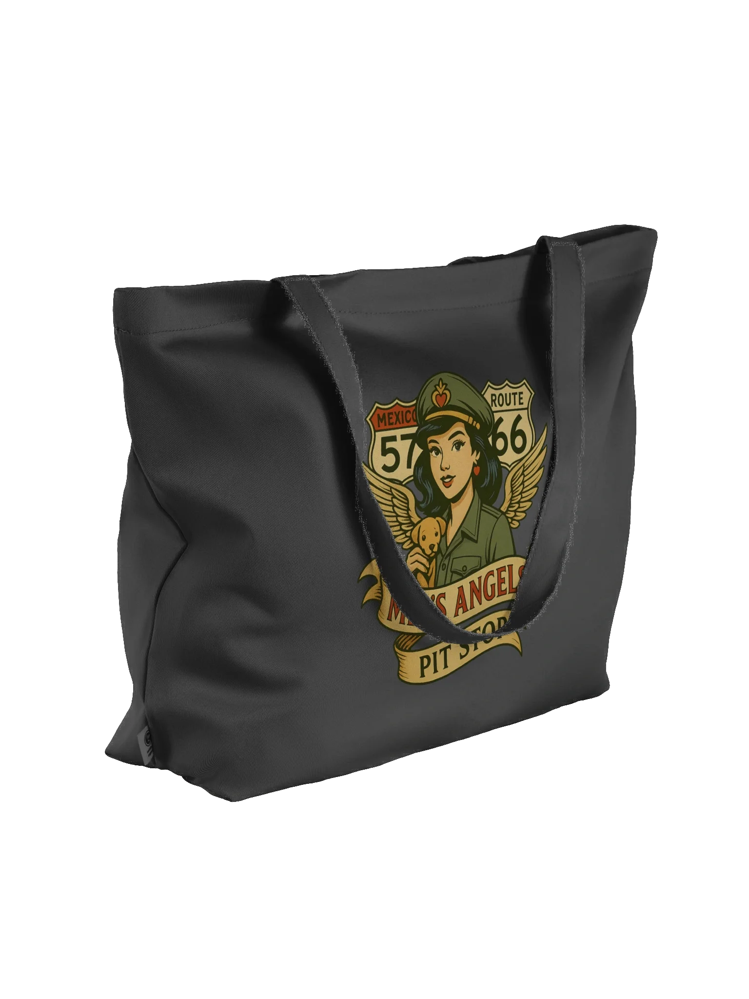 Mel’s Angels Pit Stop Organic Cotton Tote Bag – Eco-Friendly Large Capacity Grocery & Travel Bag product image (4)