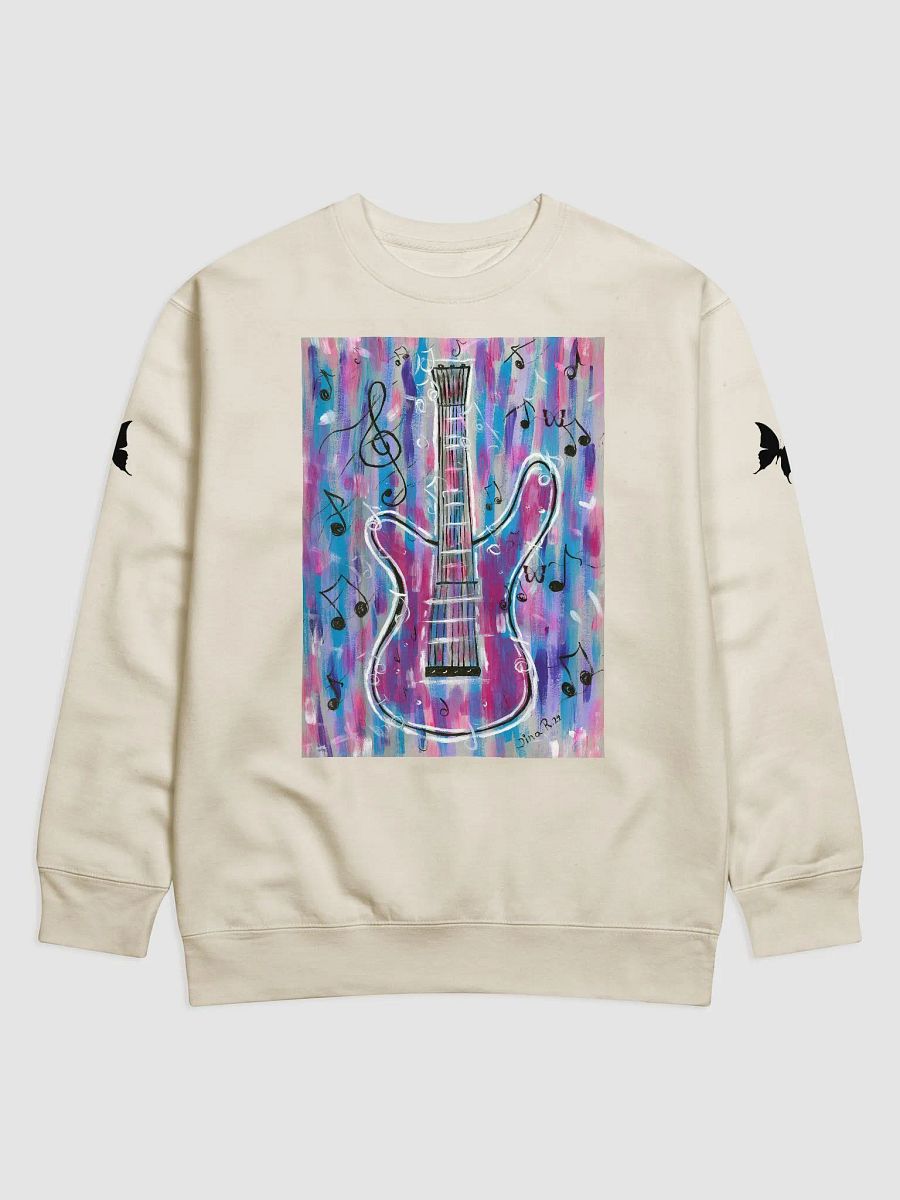 My guitar (art by Dina R.) (acrylic painting picture) with butterflies Cotton Long Sleeve T-Shirt product image (1)
