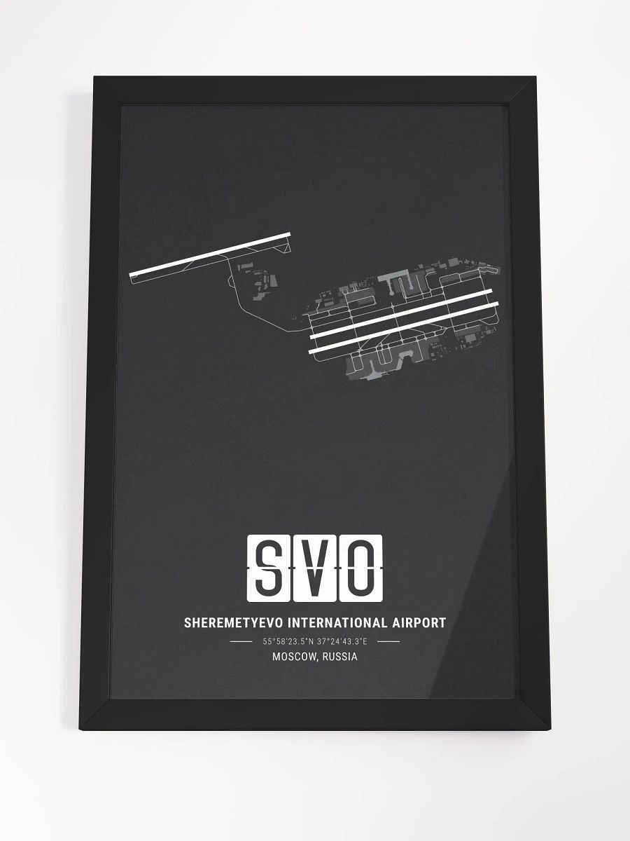 Framed Airport SVO Premium Map On Matt Paper product image (4)