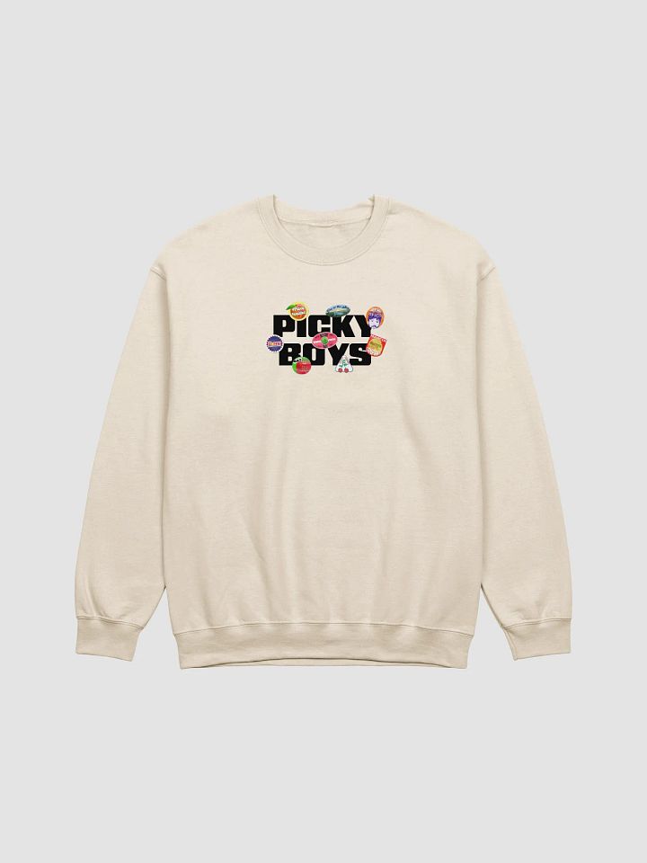 Fruit Stickers Crewneck (Black) (5 Colors) product image (1)