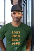 South Africa Four Time World Rugby Champs Vintage T-Shirt | Springbok Head & Flag 2023 2019 2007 1995 | Nou Gaan Ons Braai | Lekker product image (22)