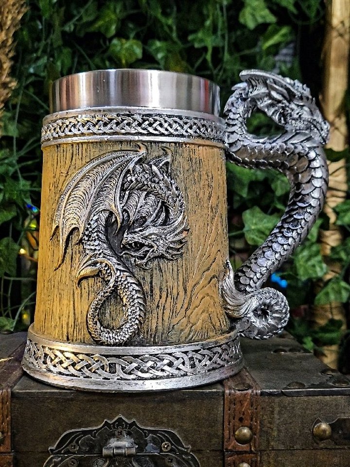 The Armored Kingdom Sandstone Brown Battleborn Dragon Mug product image (1)