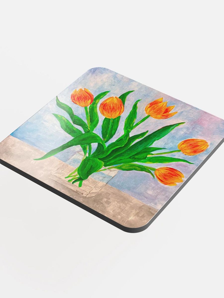Tulip Dreams Glossed Cork Coaster product image (4)