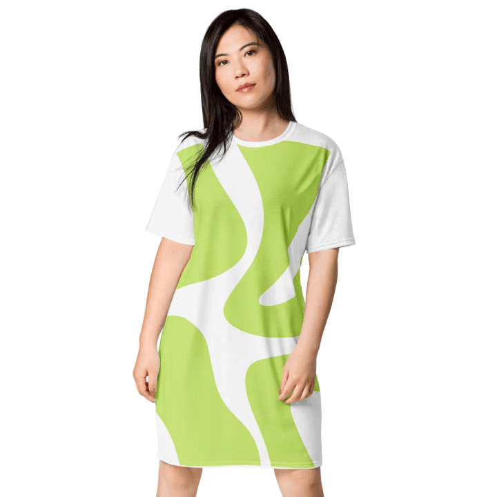 Woman T-Shirt Dress Green Abstract product image (1)