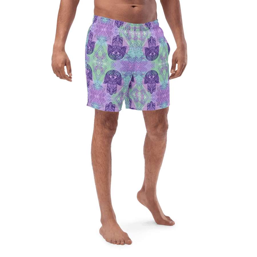 Mens Multicoloured Hamsa Hand Swim Shorts product image (4)