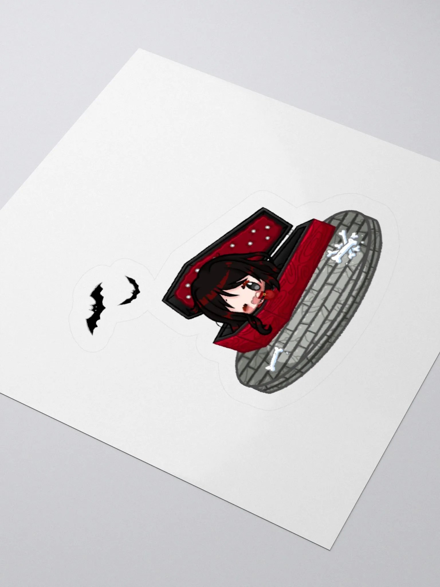 Chibi Coffin Velvet Sticker product image (3)