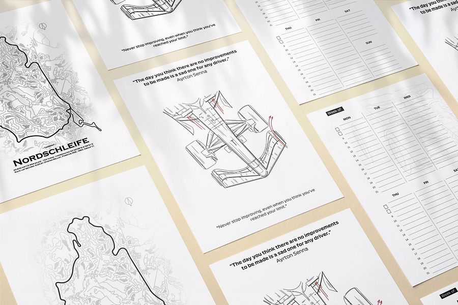 DIGITAL Champion's Formula-1 Planner, Formula 1 Not Dated Planner, Business planner, Budget planner, Diary Ferrari F1 gift, F1 stickers, F1 journal product image (10)