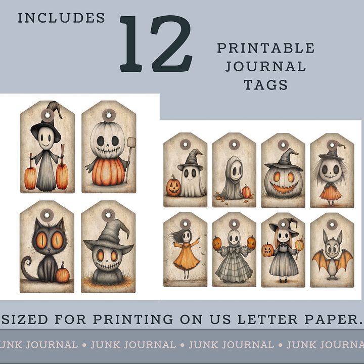 Spooky Halloween - Printable Tags V7 product image (2)