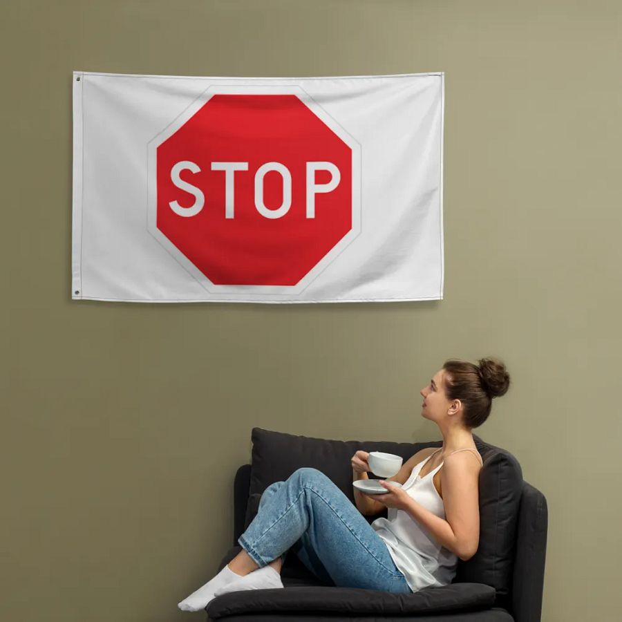"STOP" Stop Sign Flag product image (7)
