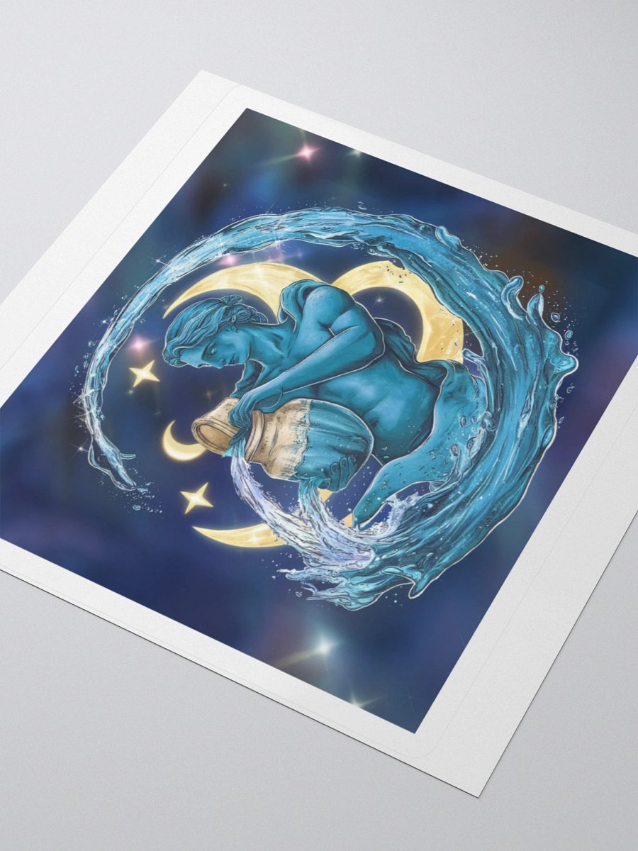 Aquarius Celestial Water-Bearer Vinyl Sticker - Exclusive Zodiac Art product image (3)