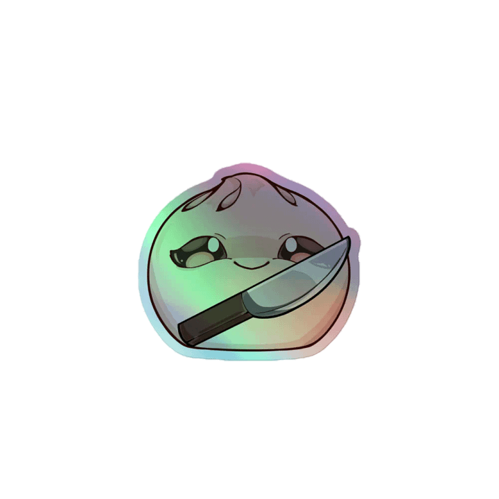 Knife Bun Holographic Sticker product image (1)