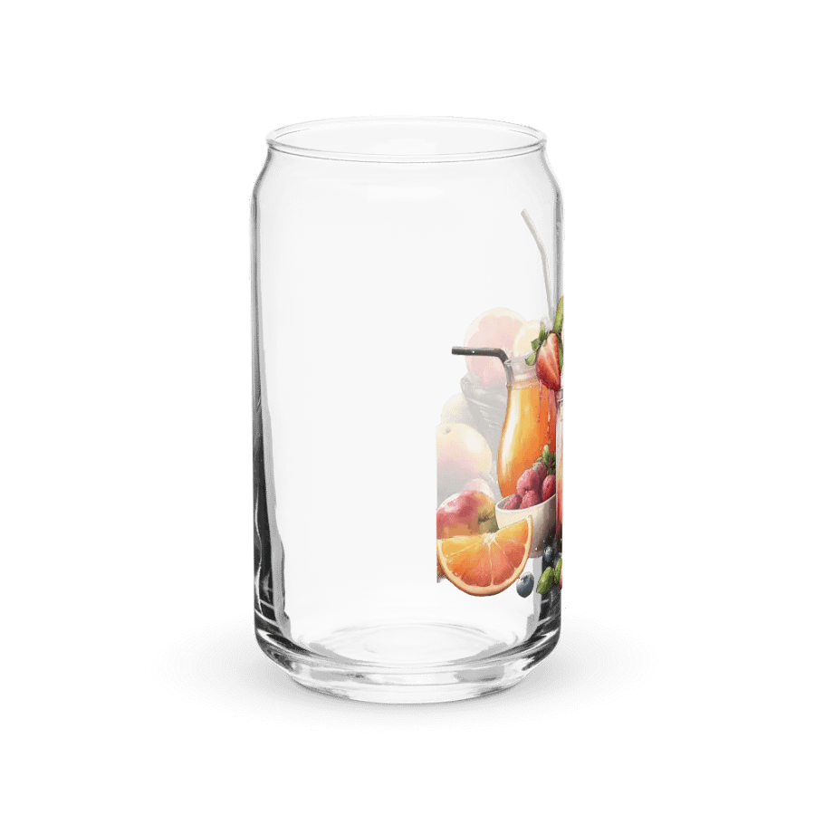Fruit juice with fruit slice mixed water affect design-02-Can-Shaped Glass product image (12)