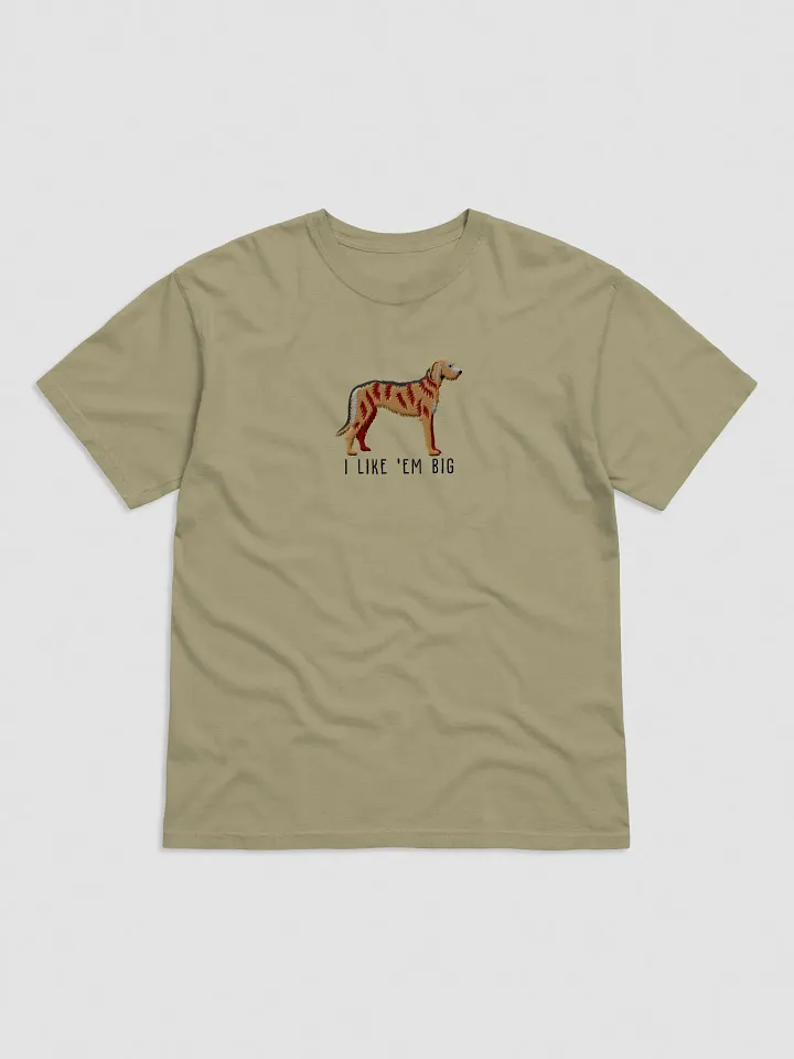 I Like 'Em Big T-Shirt(Embroidered) of an Irish Wolfhound(Brindle) product image (9)