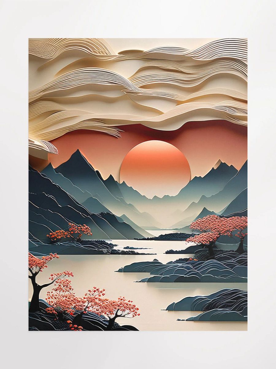 Japandi Art Sunset Poster - Medium Size 18x24 Inches product image (1)