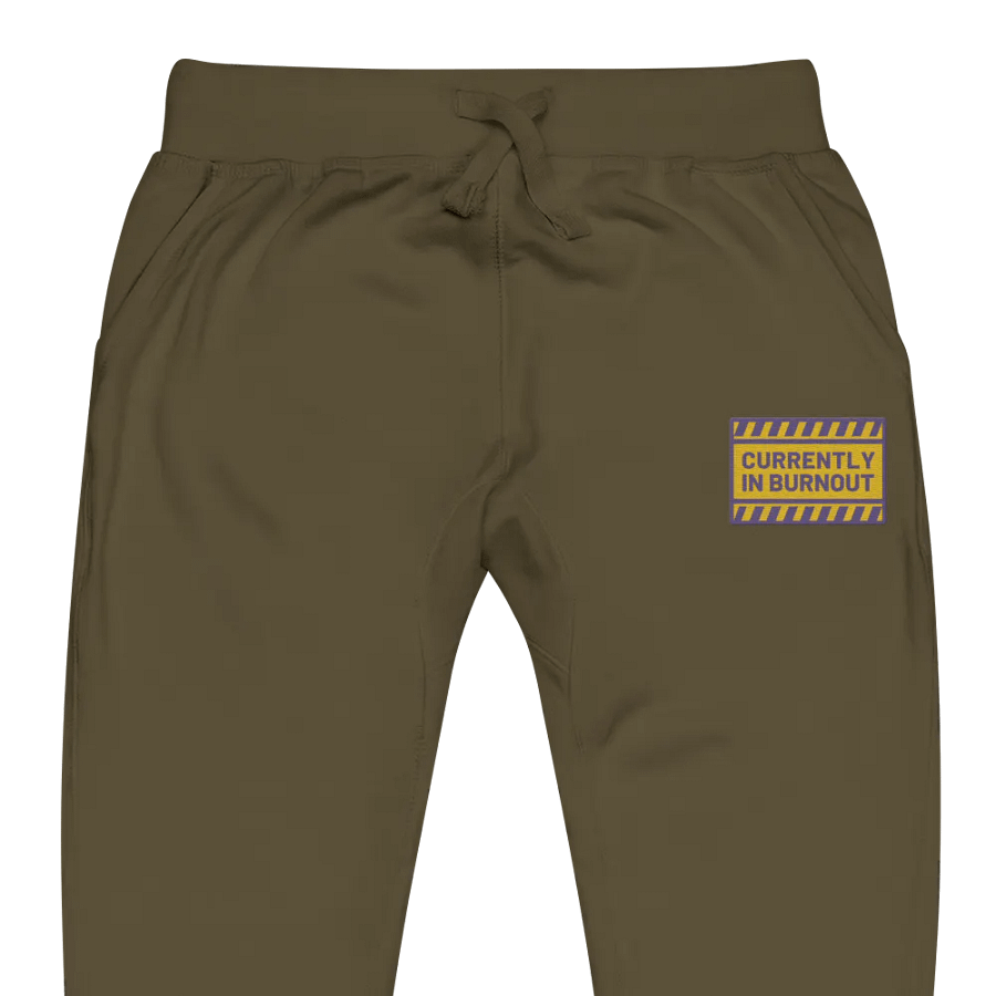 CURRENTLY IN BURNOUT (tulip design) embroidered fleece joggers product image (9)