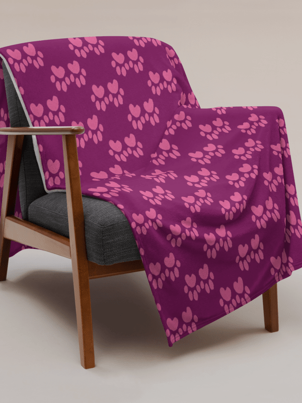 All Around Pink Paw Prints Throw Blanket product image (3)