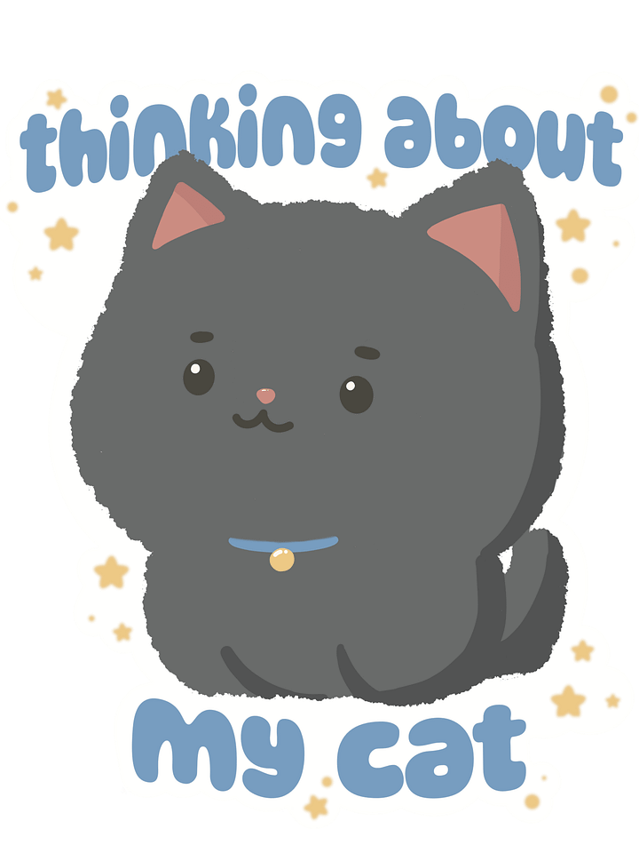 'Thinking About My Cat' Sticker product image (2)