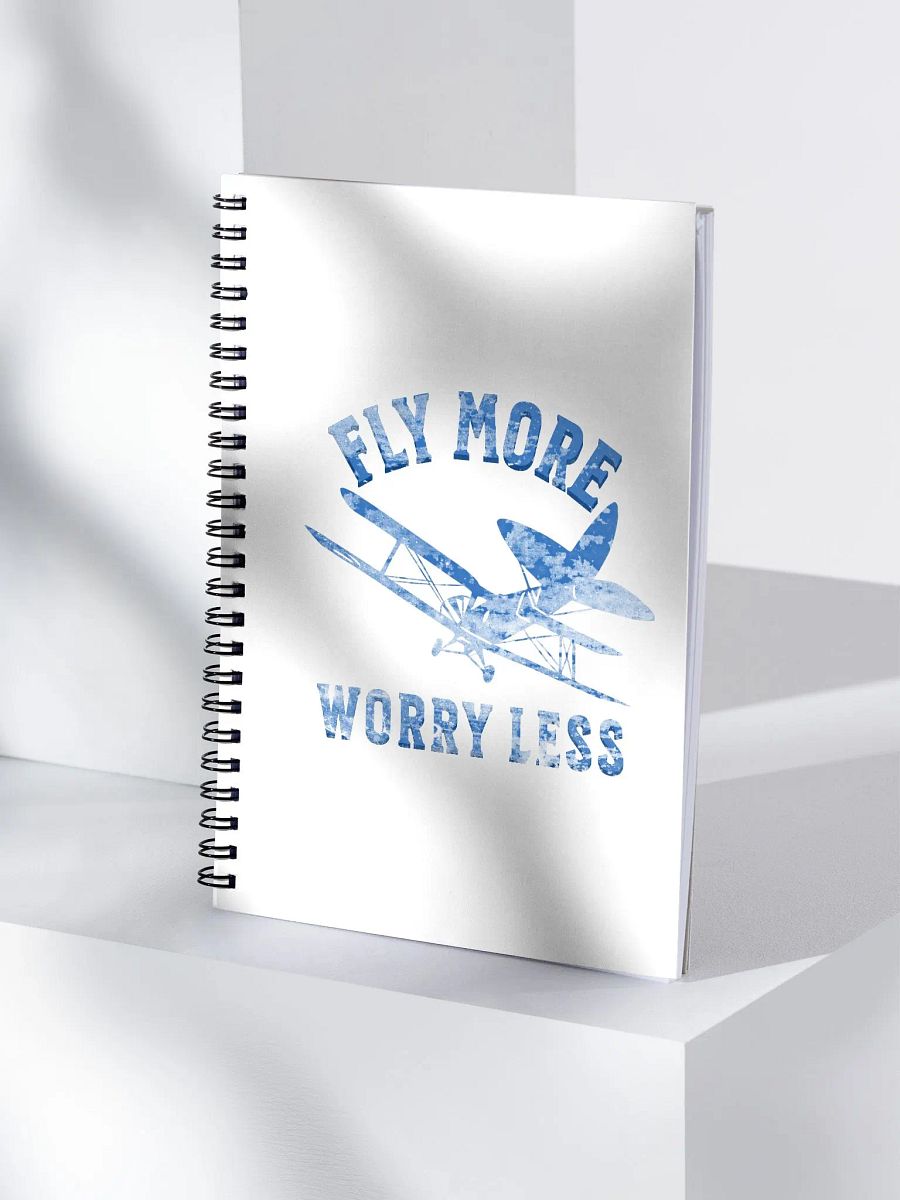 Fly More Worry Less - Biplane - Spiral Notebook product image (4)