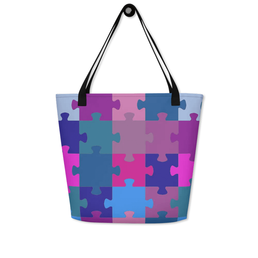 Vibrant Puzzle Pieces All-Over Tote Bag product image (5)