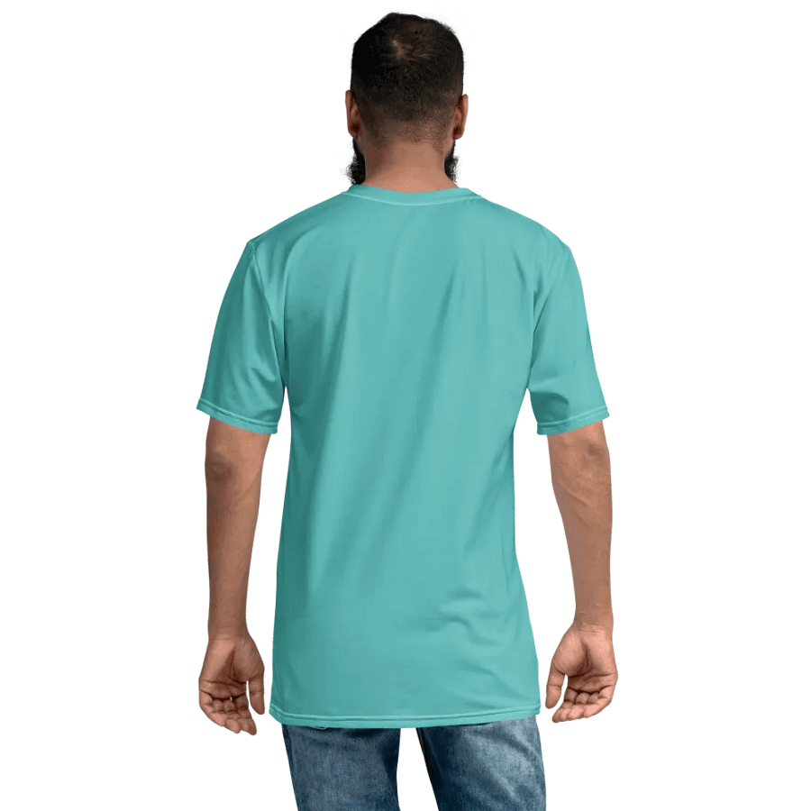 Plain Turquoise Blue True Summer Men's Crewneck Polyester Heavyweight Premium T-Shirt by Treasure Pie product image (8)